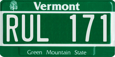 VT license plate RUL171