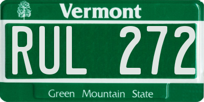 VT license plate RUL272