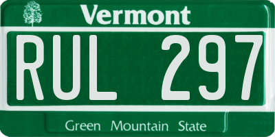 VT license plate RUL297