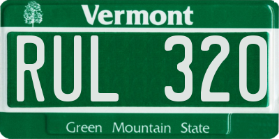 VT license plate RUL320