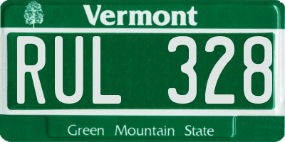 VT license plate RUL328