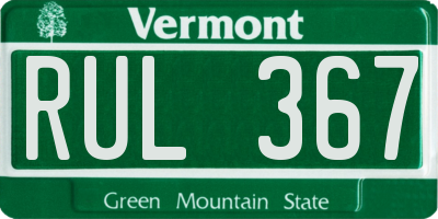 VT license plate RUL367