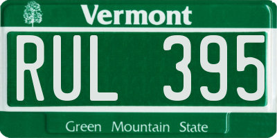 VT license plate RUL395