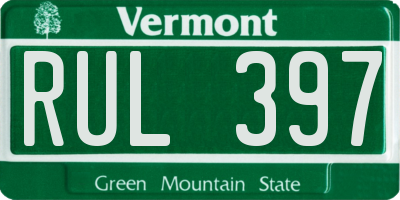 VT license plate RUL397