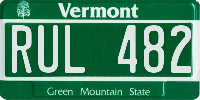 VT license plate RUL482