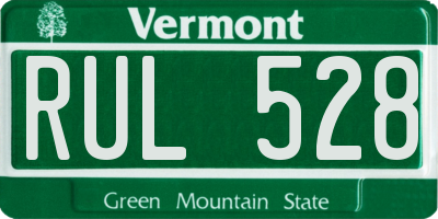VT license plate RUL528