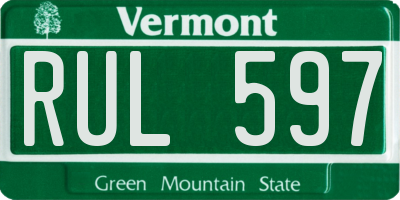 VT license plate RUL597
