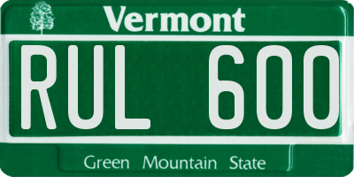 VT license plate RUL600