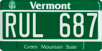 VT license plate RUL687