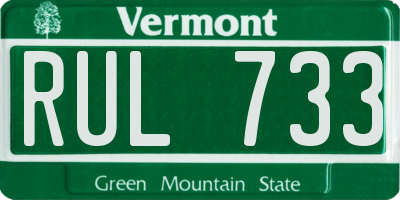 VT license plate RUL733