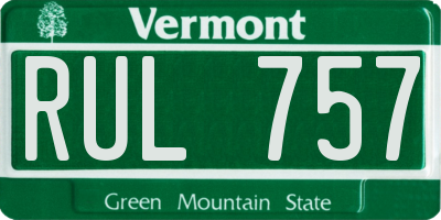 VT license plate RUL757