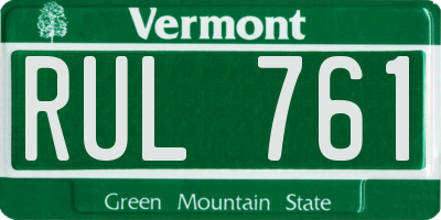 VT license plate RUL761