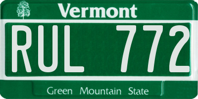 VT license plate RUL772