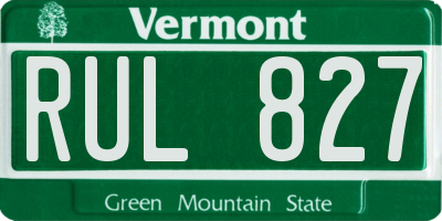 VT license plate RUL827