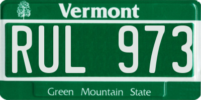 VT license plate RUL973
