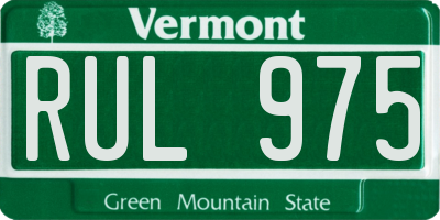 VT license plate RUL975