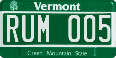 VT license plate RUM005