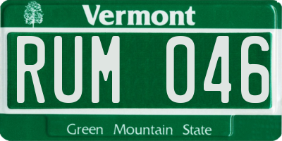 VT license plate RUM046