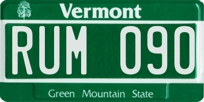 VT license plate RUM090