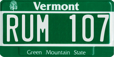 VT license plate RUM107