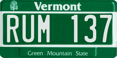 VT license plate RUM137