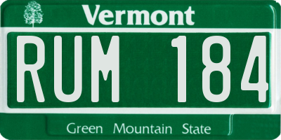 VT license plate RUM184