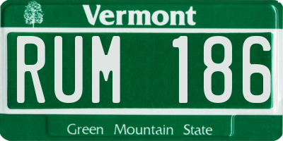 VT license plate RUM186