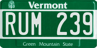 VT license plate RUM239