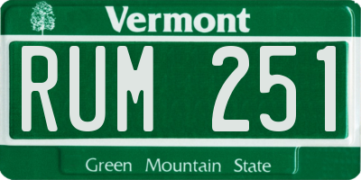 VT license plate RUM251