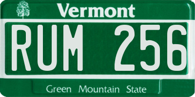 VT license plate RUM256