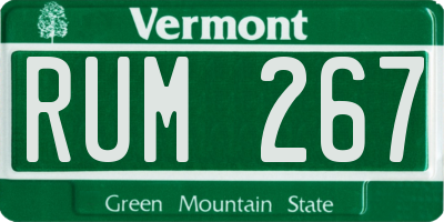 VT license plate RUM267