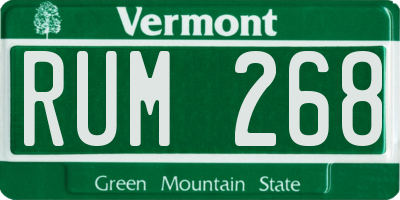 VT license plate RUM268