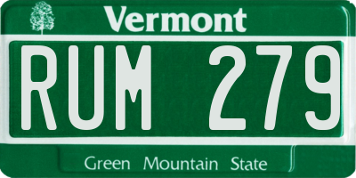 VT license plate RUM279