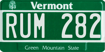 VT license plate RUM282