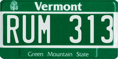 VT license plate RUM313