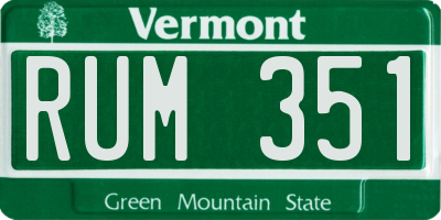 VT license plate RUM351
