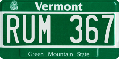 VT license plate RUM367