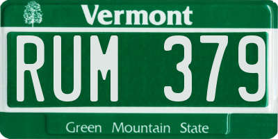 VT license plate RUM379