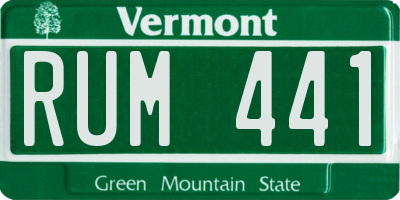 VT license plate RUM441