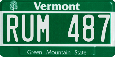 VT license plate RUM487