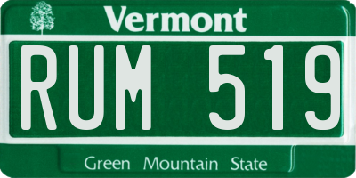 VT license plate RUM519