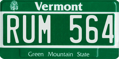 VT license plate RUM564
