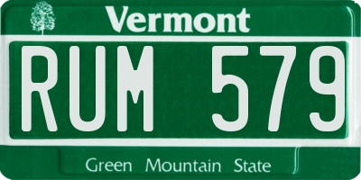 VT license plate RUM579