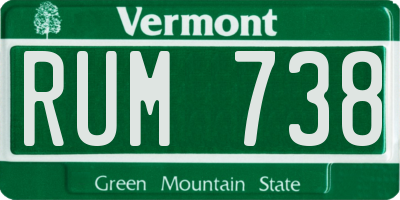 VT license plate RUM738