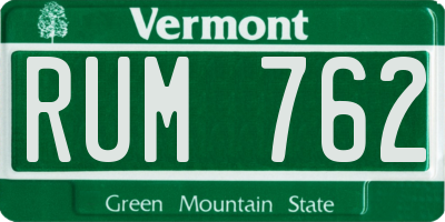 VT license plate RUM762