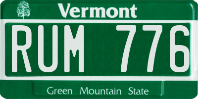 VT license plate RUM776