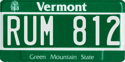 VT license plate RUM812