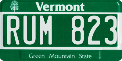 VT license plate RUM823