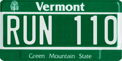 VT license plate RUN110