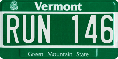 VT license plate RUN146